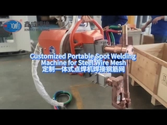 Welding steel bars with suspension spot welder