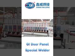 Welding galvanized foor panel with multi head row welding machine