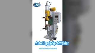 Welding the oil tank with the stationary spot welder